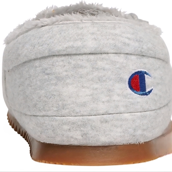 BNWT Champion Sz 7 Embroidered Logo Oxford Gray University 2 Slippers Loafers - Picture 3 of 10